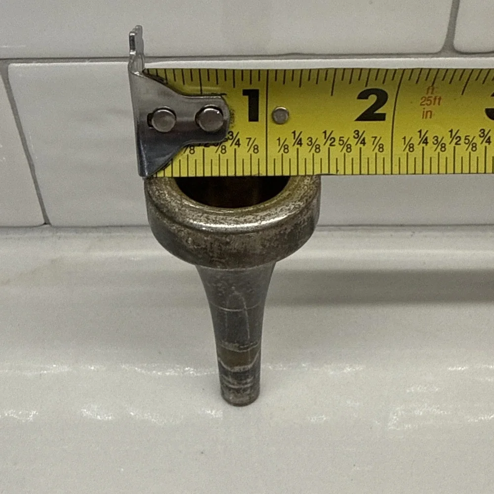 Vintage Conn 3A Small Shank Trombone Mouthpiece Silver Plated w/ Rubber Case